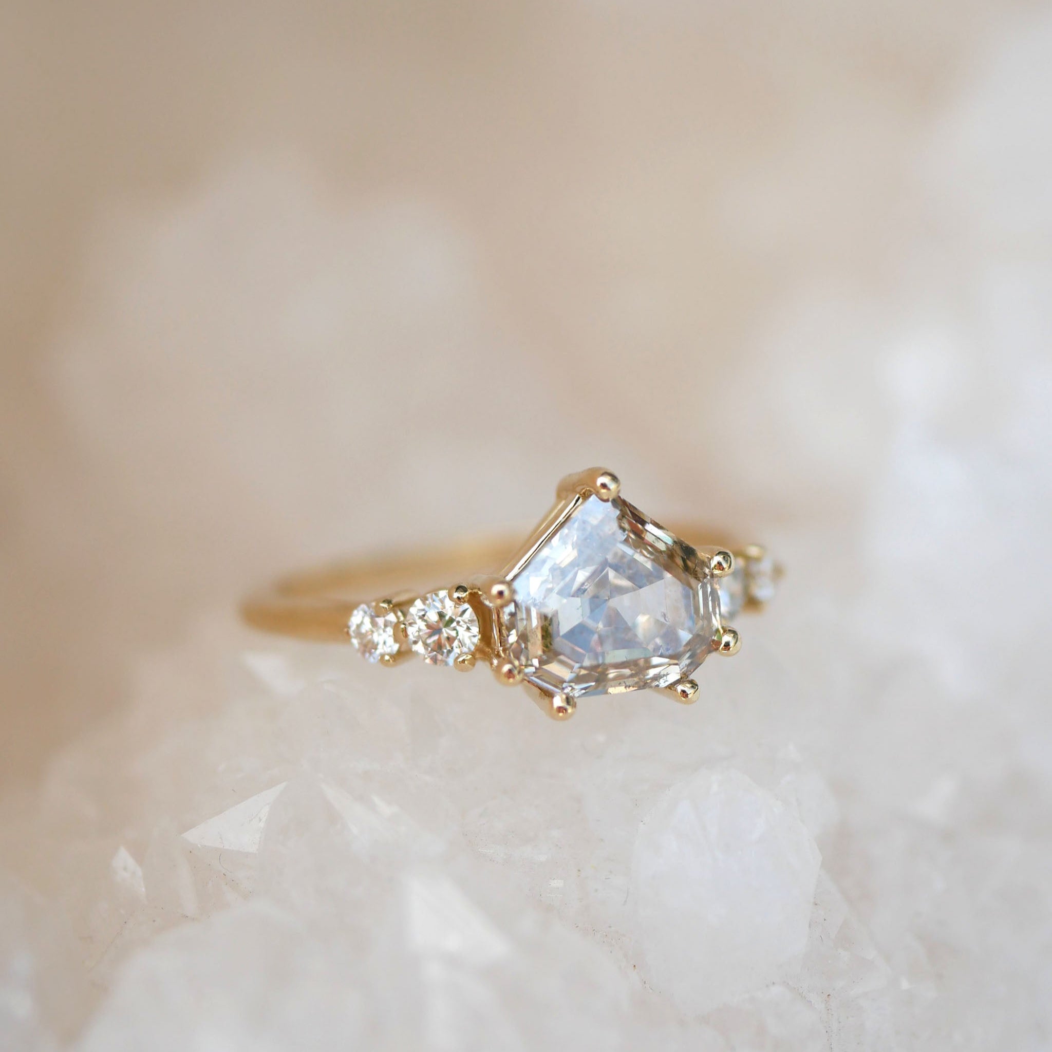 1.58ct Champagne Shield Step Cut <br><b>Emily Warden Designs</b> | Champagne Diamond Ring