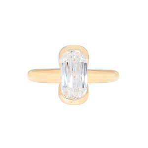 1.71ct Cushion Brilliant <br><b> Emily Warden Designs </b>| Elongated Cushion Partial Bezel Ring