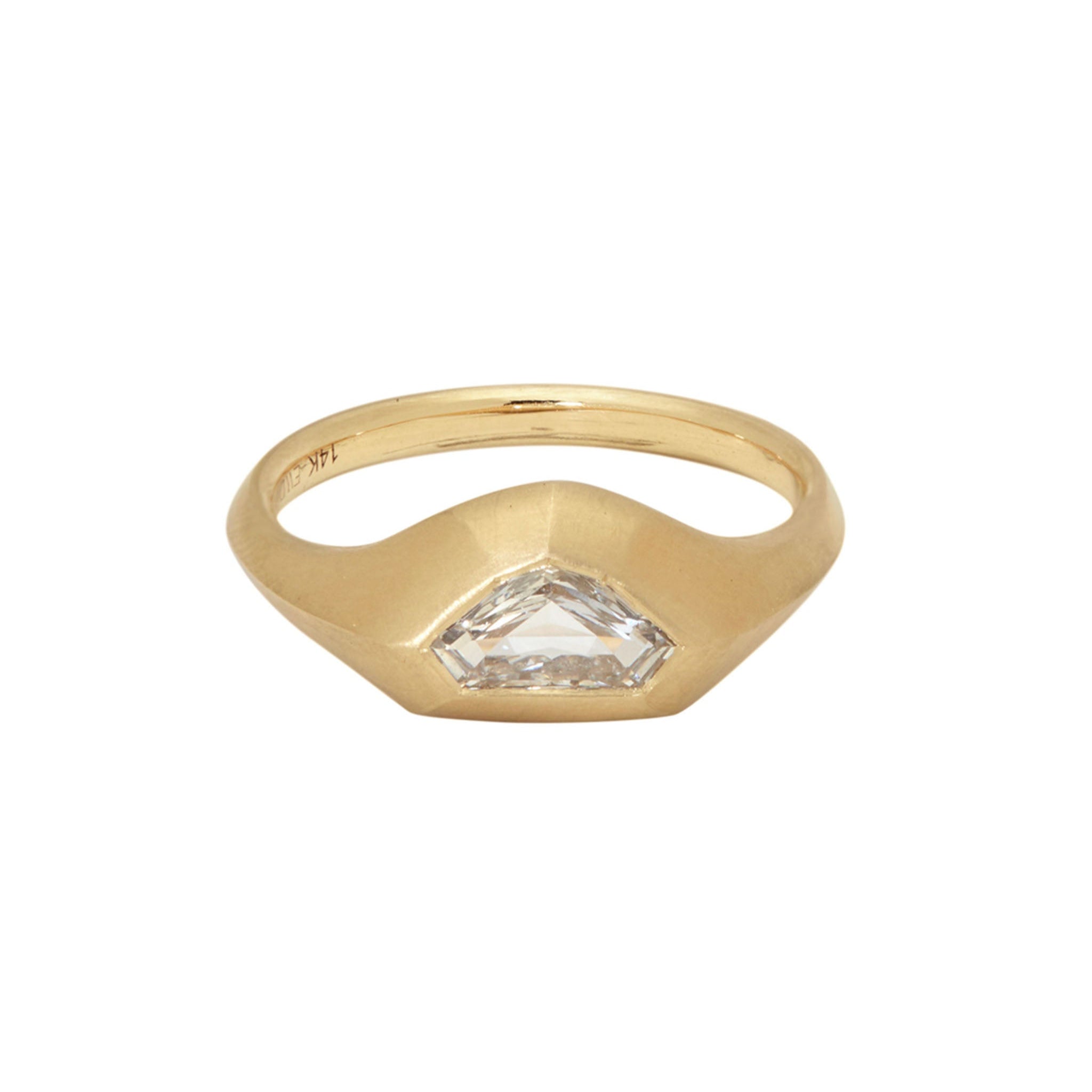 0.70ct Shield Step Cut <br><b> Emily Warden Designs </b>| Shield Diamond Signet