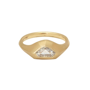 0.70ct Shield Step Cut <br><b> Emily Warden Designs </b>| Shield Diamond Signet