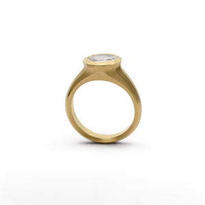 1.01ct Oval Brilliant <br> <b>McCaul </b>| Faceted Arris Ring