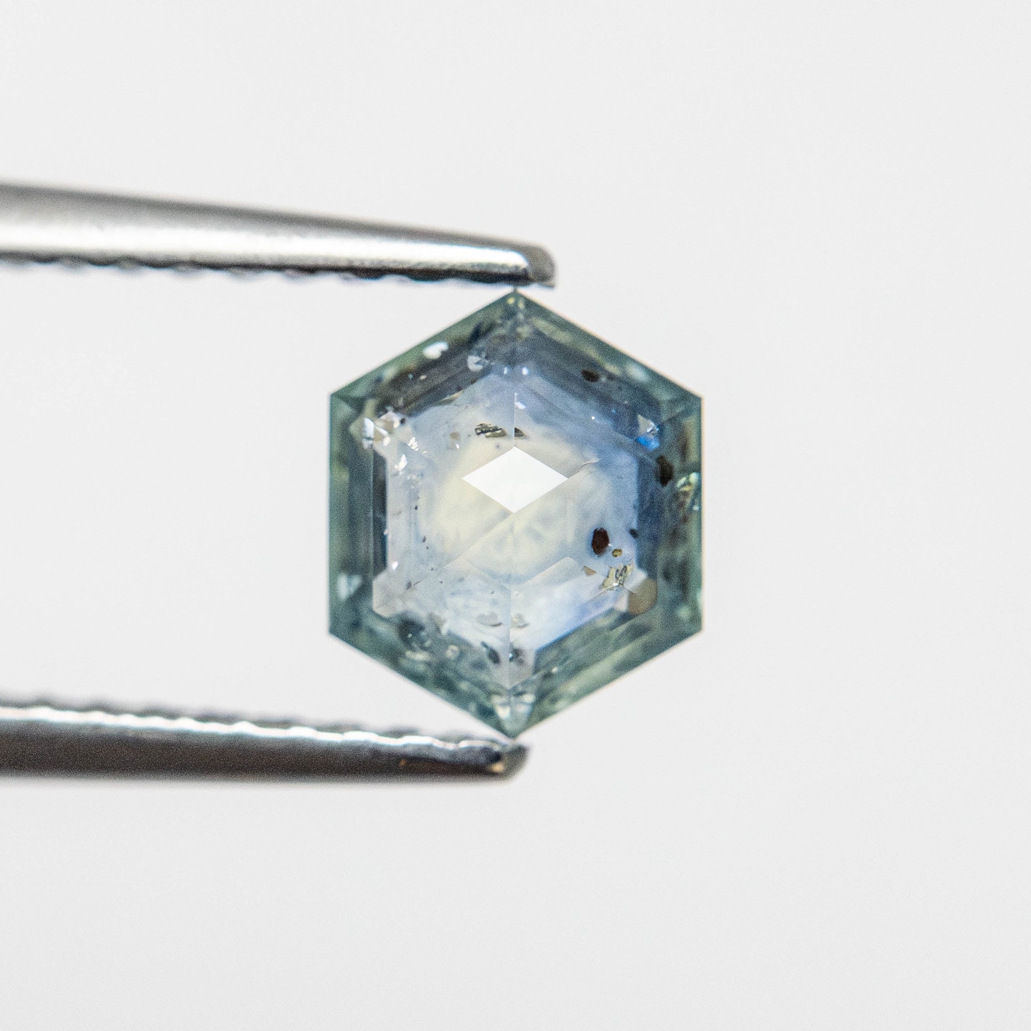 1.04ct Cut Corner Rectangle Brilliant Diamond + 0.87ct Hexagon Step Cut Sapphire <br><b> Ileava Jewelry </b>| Branch - Toi et Moi Ring