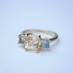 3.22cttw Cut Corner Rectangle Brilliant Sapphire <br><b> Emily Warden Designs </b>| Radiant Sapphire Triology