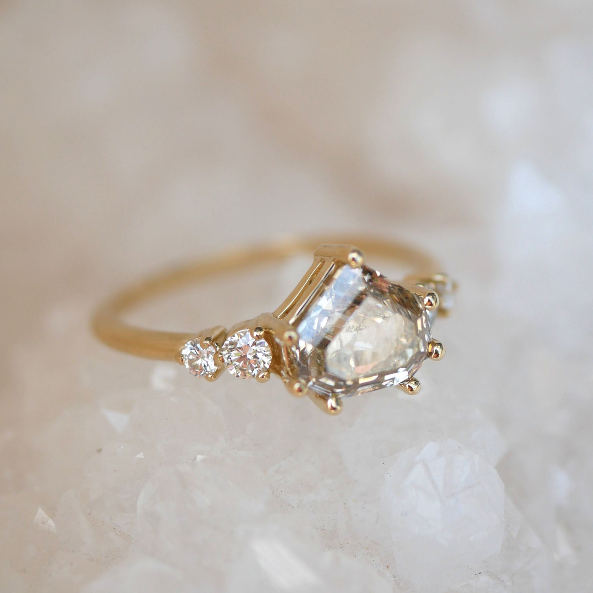 1.58ct Champagne Shield Step Cut <br><b>Emily Warden Designs</b> | Champagne Diamond Ring