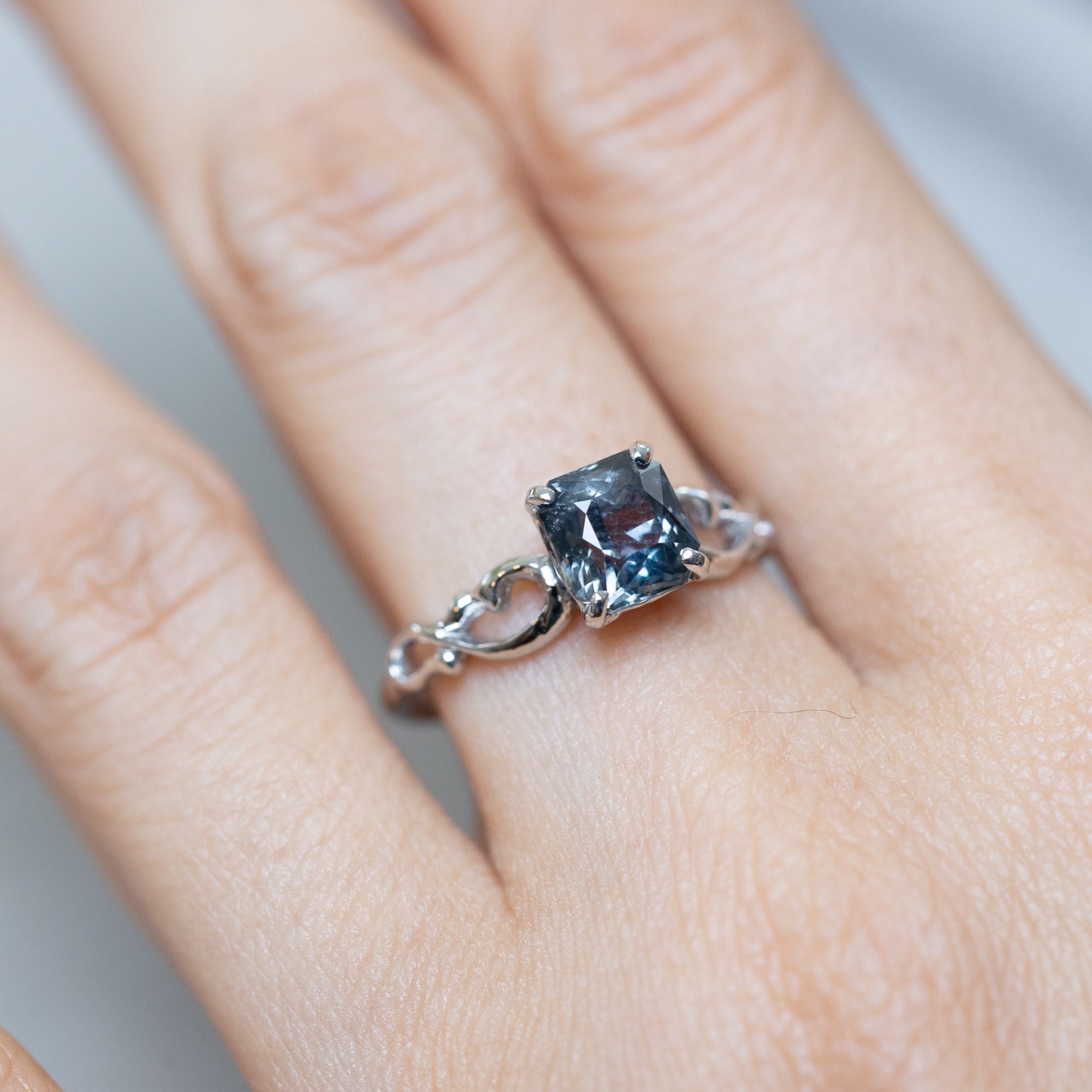 1.75ct Cut Corner Rectangle Brilliant Sapphire <br><b> Ileava Jewelry </b>| Lace Ring