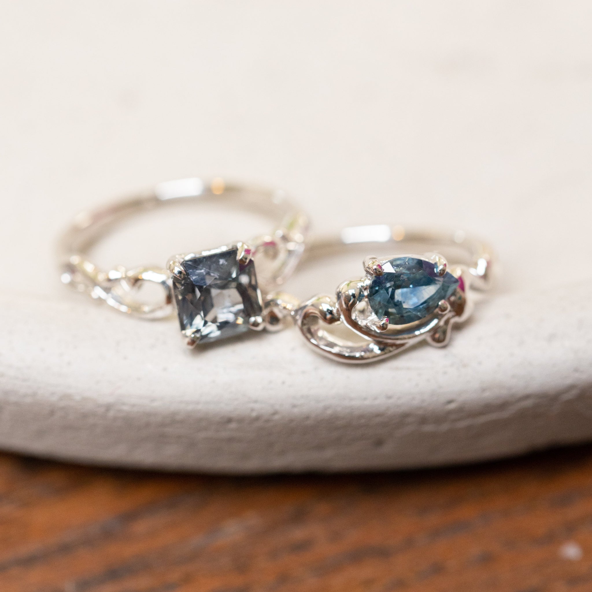 1.75ct Cut Corner Rectangle Brilliant Sapphire <br><b> Ileava Jewelry </b>| Lace Ring