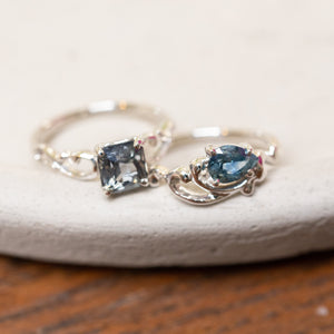 1.75ct Cut Corner Rectangle Brilliant Sapphire <br><b> Ileava Jewelry </b>| Lace Ring