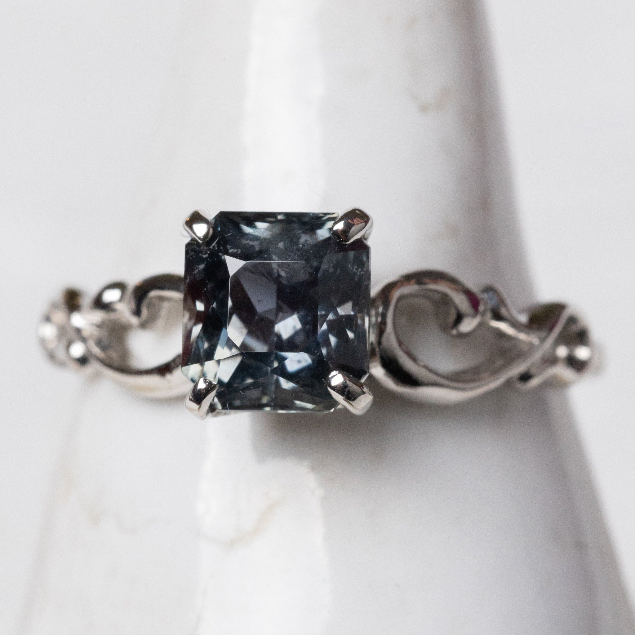 1.75ct Cut Corner Rectangle Brilliant Sapphire <br><b> Ileava Jewelry </b>| Lace Ring