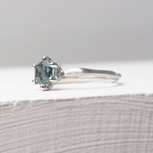 0.87ct Hexagon Step Cut Sapphire <br><b> Ileava Jewelry </b>| Hexagon Water Ring