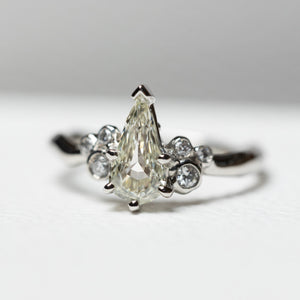 1.01ct Geo Pear Step Cut <br><b> Ileavea Jewelry </b>| Water with Berries Platinum Ring