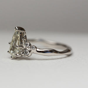 1.01ct Geo Pear Step Cut <br><b> Ileavea Jewelry </b>| Water with Berries Platinum Ring