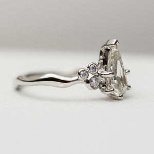 1.01ct Geo Pear Step Cut <br><b> Ileavea Jewelry </b>| Water with Berries Platinum Ring