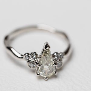 1.01ct Geo Pear Step Cut <br><b> Ileavea Jewelry </b>| Water with Berries Platinum Ring