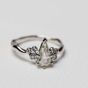 1.01ct Geo Pear Step Cut <br><b> Ileavea Jewelry </b>| Water with Berries Platinum Ring