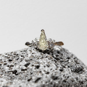 1.01ct Geo Pear Step Cut <br><b> Ileavea Jewelry </b>| Water with Berries Platinum Ring