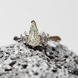 1.01ct Geo Pear Step Cut <br><b> Ileavea Jewelry </b>| Water with Berries Platinum Ring