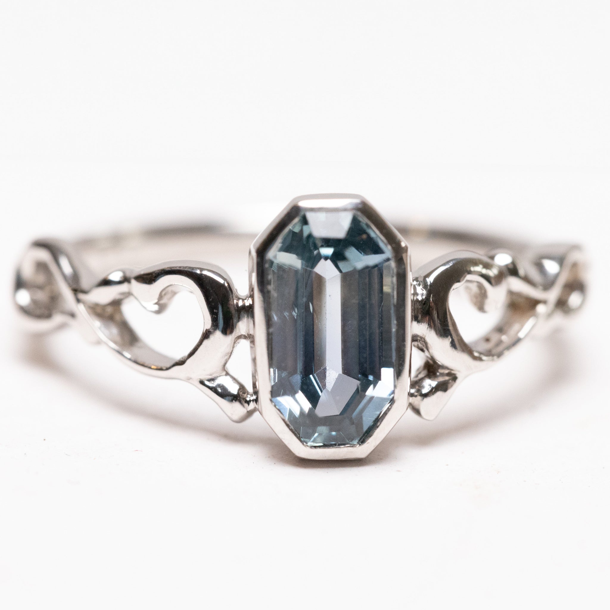 1.46ct Octagon Step Cut Sapphire <br><b> Ileava Jewelry </b>| Lace Ring