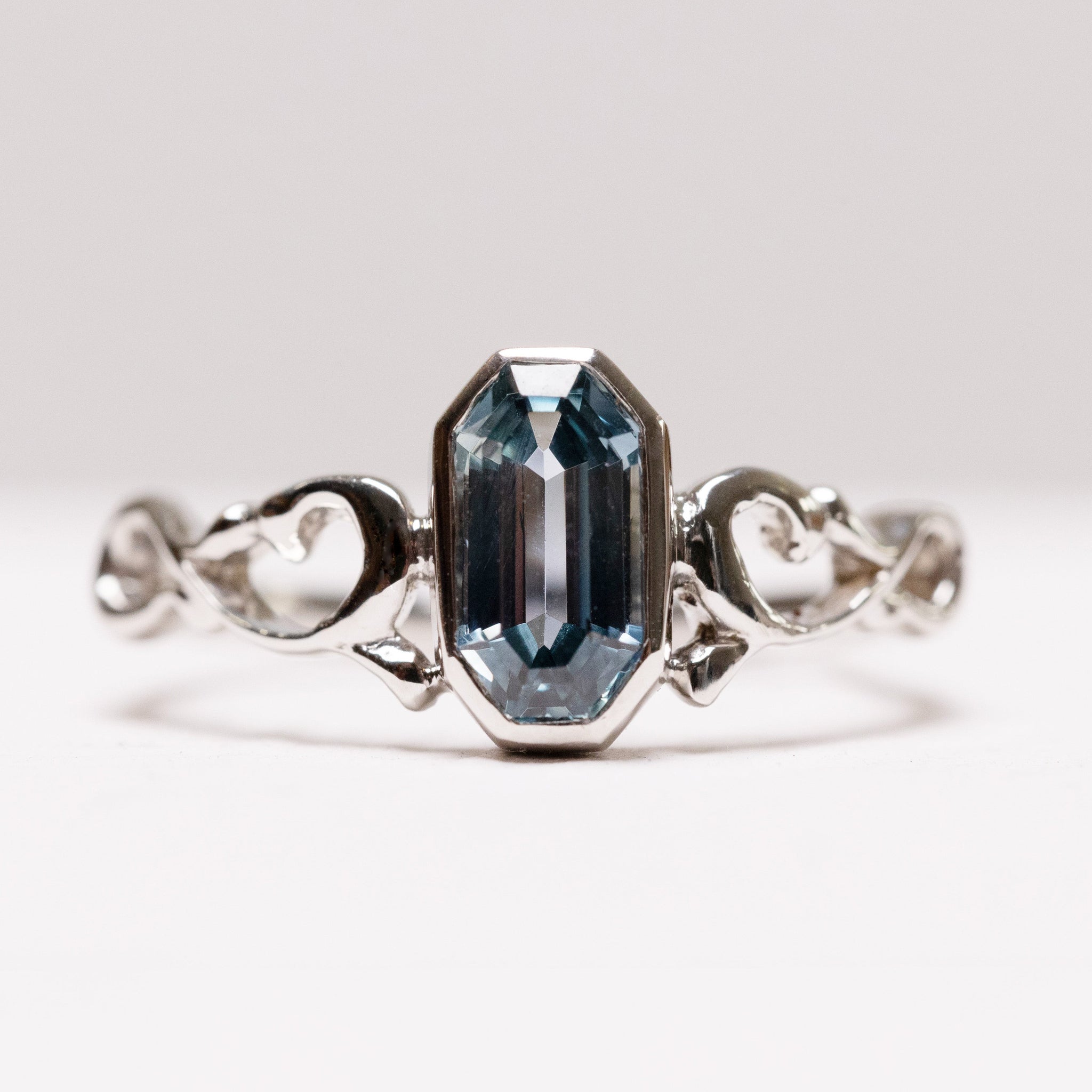 1.46ct Octagon Step Cut Sapphire <br><b> Ileava Jewelry </b>| Lace Ring