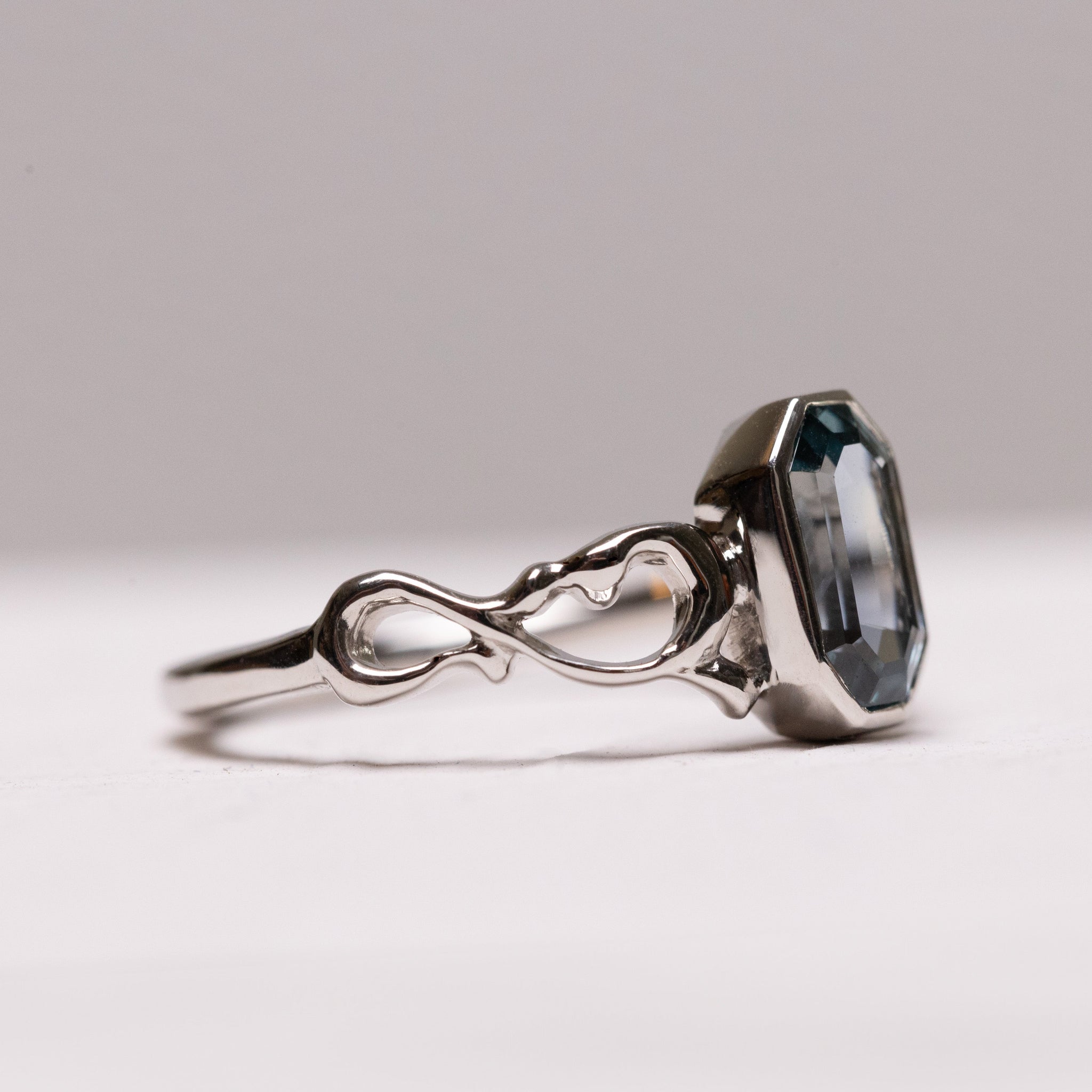 1.46ct Octagon Step Cut Sapphire <br><b> Ileava Jewelry </b>| Lace Ring