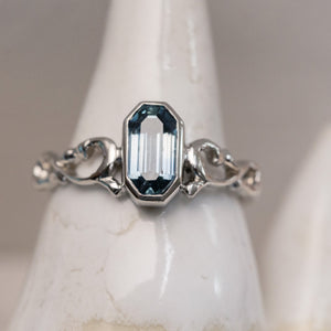 1.46ct Octagon Step Cut Sapphire <br><b> Ileava Jewelry </b>| Lace Ring