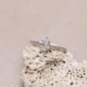 0.51ct Pear Brilliant <br><b> Ileava Jewelry </b>| Modern Antique Cut Pear Shape Diamond Ring