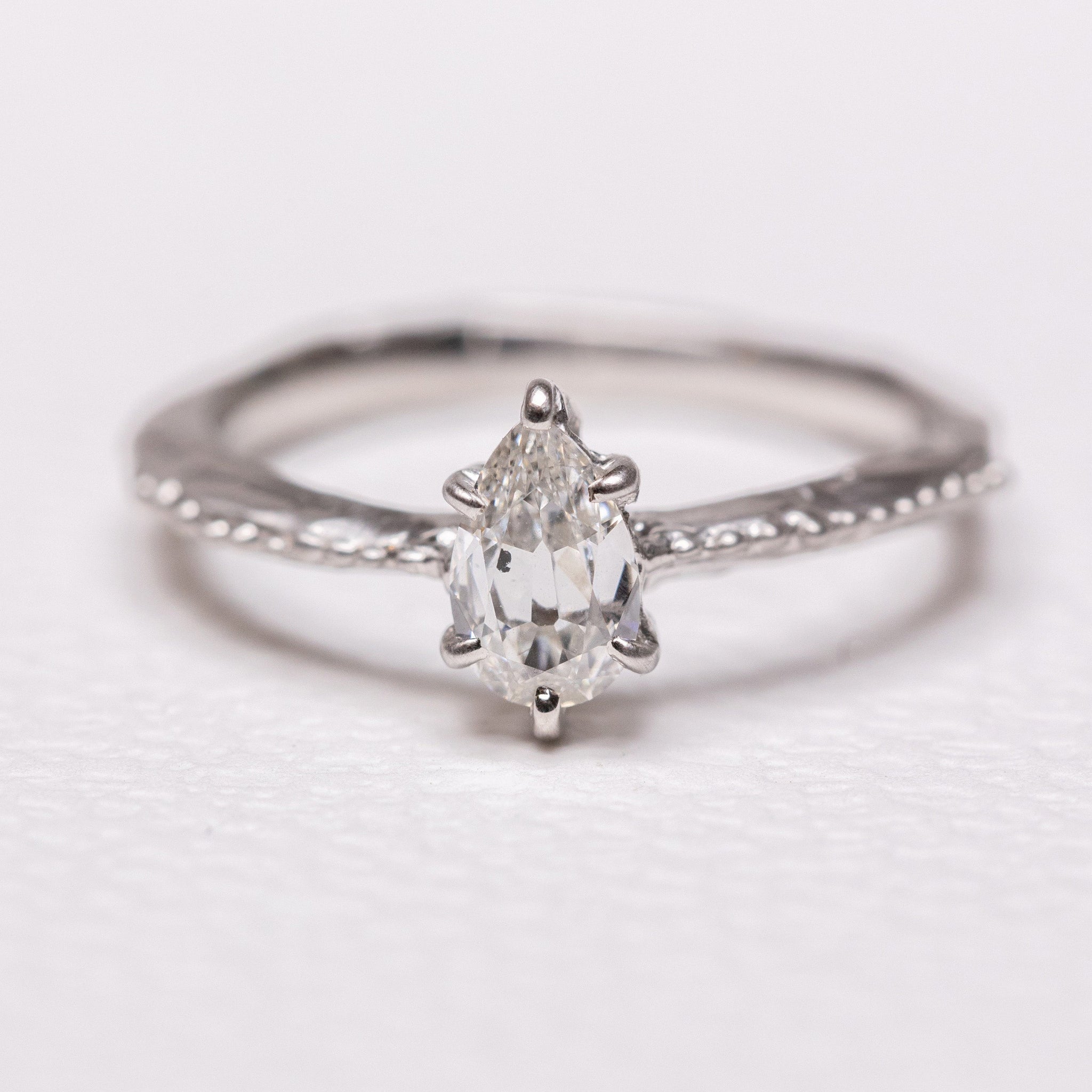 0.51ct Pear Brilliant <br><b> Ileava Jewelry </b>| Modern Antique Cut Pear Shape Diamond Ring