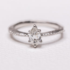 0.51ct Pear Brilliant <br><b> Ileava Jewelry </b>| Modern Antique Cut Pear Shape Diamond Ring
