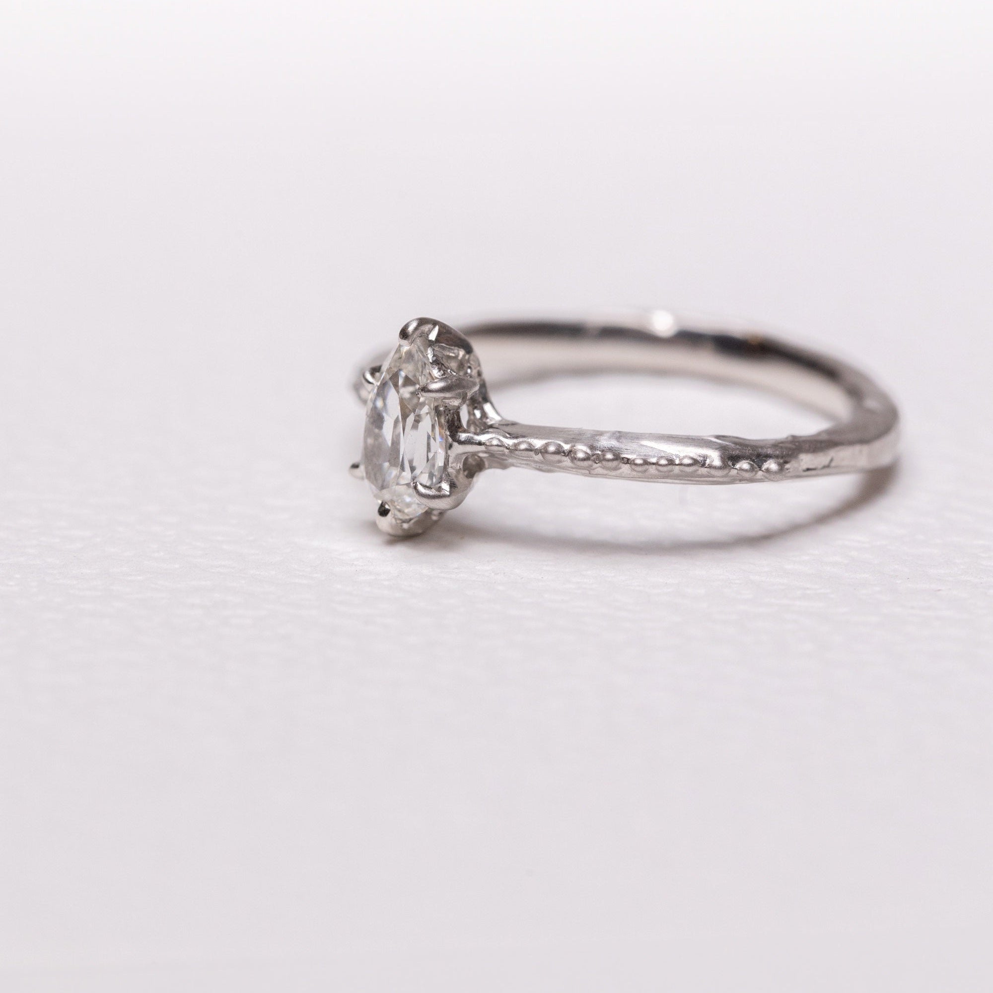 0.51ct Pear Brilliant <br><b> Ileava Jewelry </b>| Modern Antique Cut Pear Shape Diamond Ring