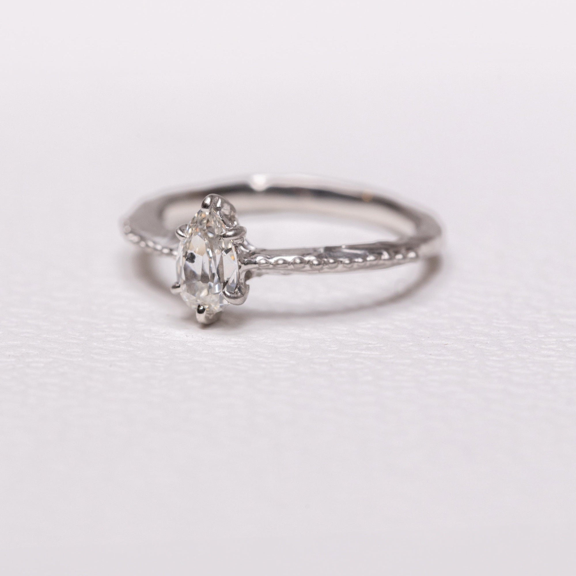 0.51ct Pear Brilliant <br><b> Ileava Jewelry </b>| Modern Antique Cut Pear Shape Diamond Ring