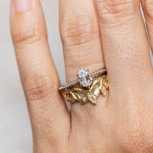 0.51ct Pear Brilliant <br><b> Ileava Jewelry </b>| Modern Antique Cut Pear Shape Diamond Ring
