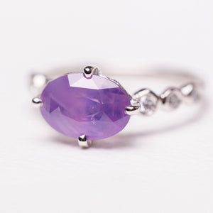 3.06ct Oval Brilliant Sapphire <br><b> Ileava Jewelry </b>| Platinum Emily Ring