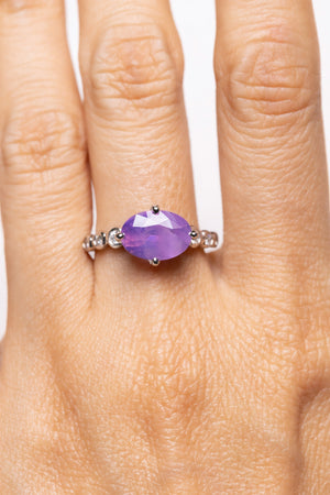 3.06ct Oval Brilliant Sapphire <br><b> Ileava Jewelry </b>| Platinum Emily Ring