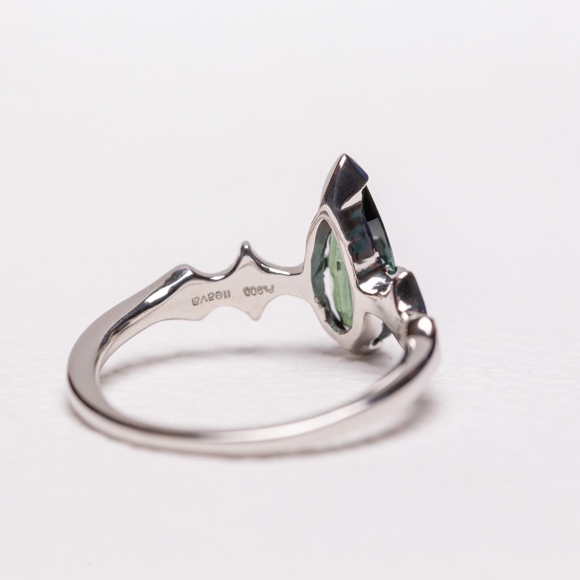 1.36ct Pear Brilliant Sapphire <br><b> Sylvie </b>| Elongated Sapphire Ring with Stardust Accents