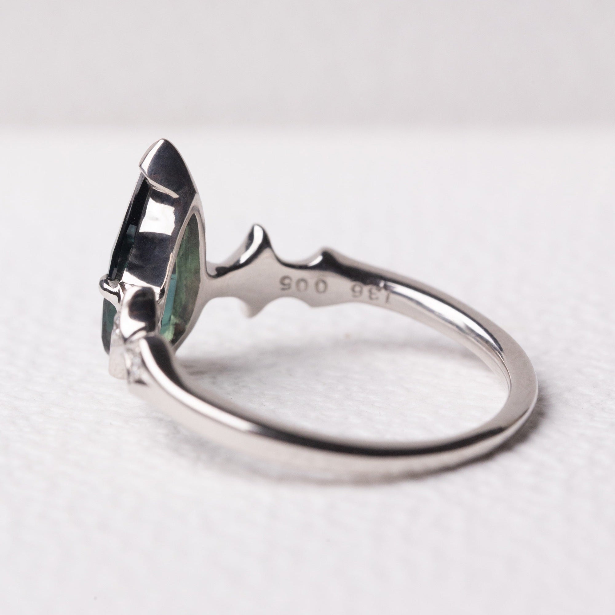 1.36ct Pear Brilliant Sapphire <br><b> Sylvie </b>| Elongated Sapphire Ring with Stardust Accents