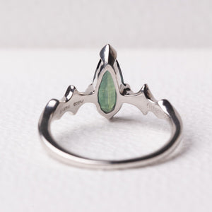 1.36ct Pear Brilliant Sapphire <br><b> Sylvie </b>| Elongated Sapphire Ring with Stardust Accents