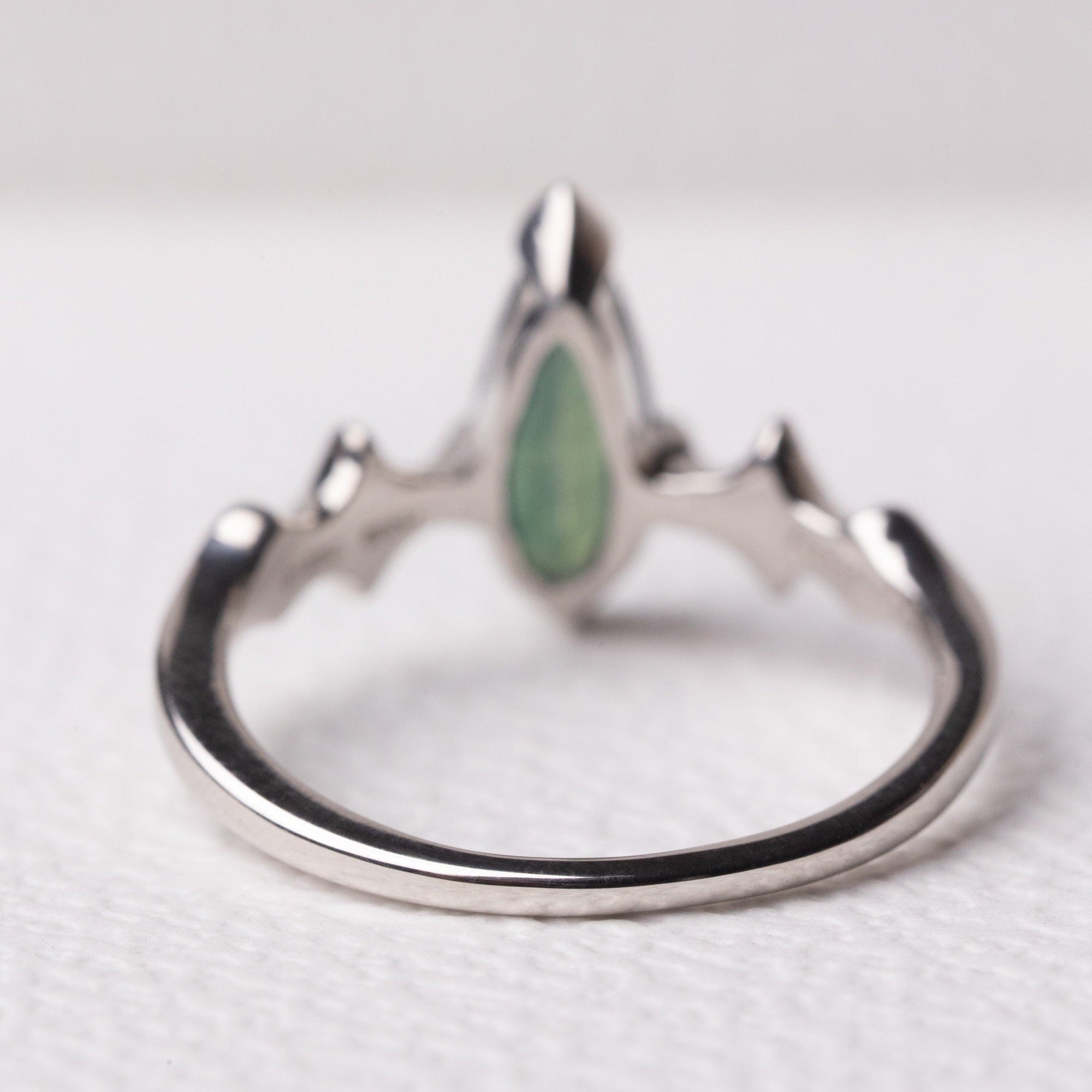 1.36ct Pear Brilliant Sapphire <br><b> Sylvie </b>| Elongated Sapphire Ring with Stardust Accents