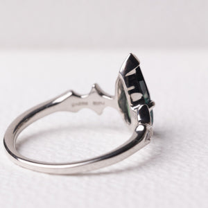 1.36ct Pear Brilliant Sapphire <br><b> Sylvie </b>| Elongated Sapphire Ring with Stardust Accents