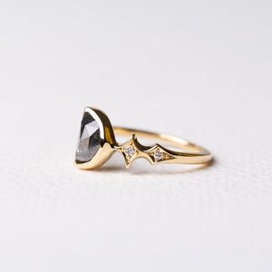 1.08ct Half Moon Rosecut <br><b>Ileava Jewelry</b> | Sylvie | Dark Half Moon with Stardusts Ring