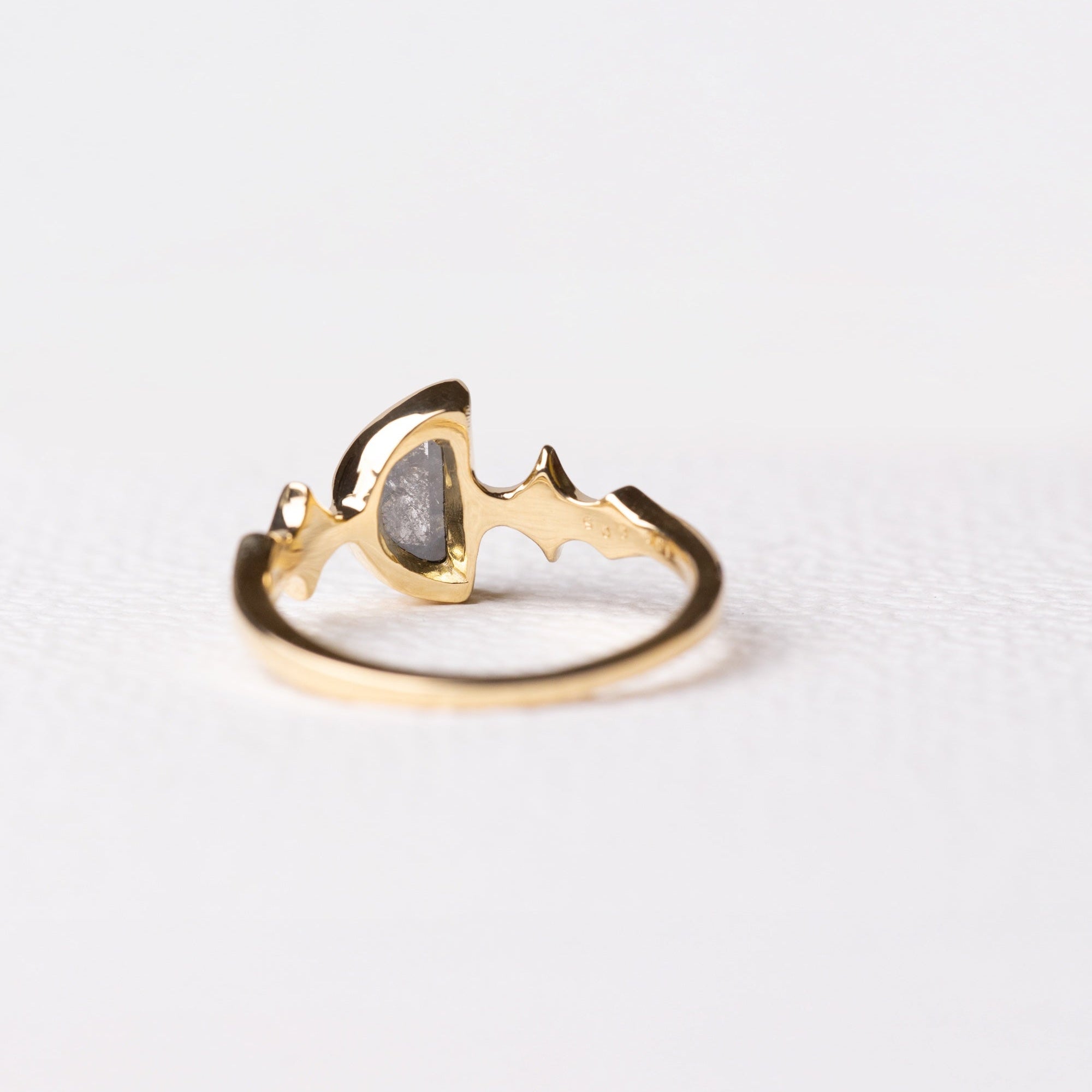 1.08ct Half Moon Rosecut <br><b>Ileava Jewelry</b> | Sylvie | Dark Half Moon with Stardusts Ring