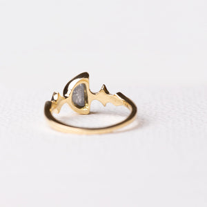 1.08ct Half Moon Rosecut <br><b>Ileava Jewelry</b> | Sylvie | Dark Half Moon with Stardusts Ring