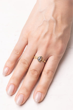 1.08ct Half Moon Rosecut <br><b>Ileava Jewelry</b> | Sylvie | Dark Half Moon with Stardusts Ring