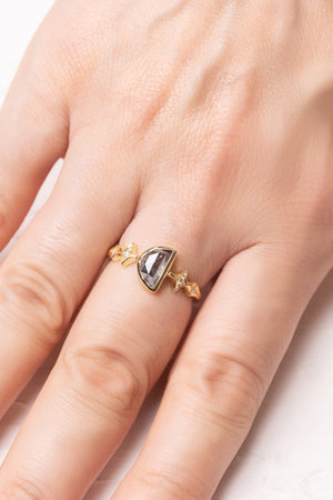 1.08ct Half Moon Rosecut <br><b>Ileava Jewelry</b> | Sylvie | Dark Half Moon with Stardusts Ring