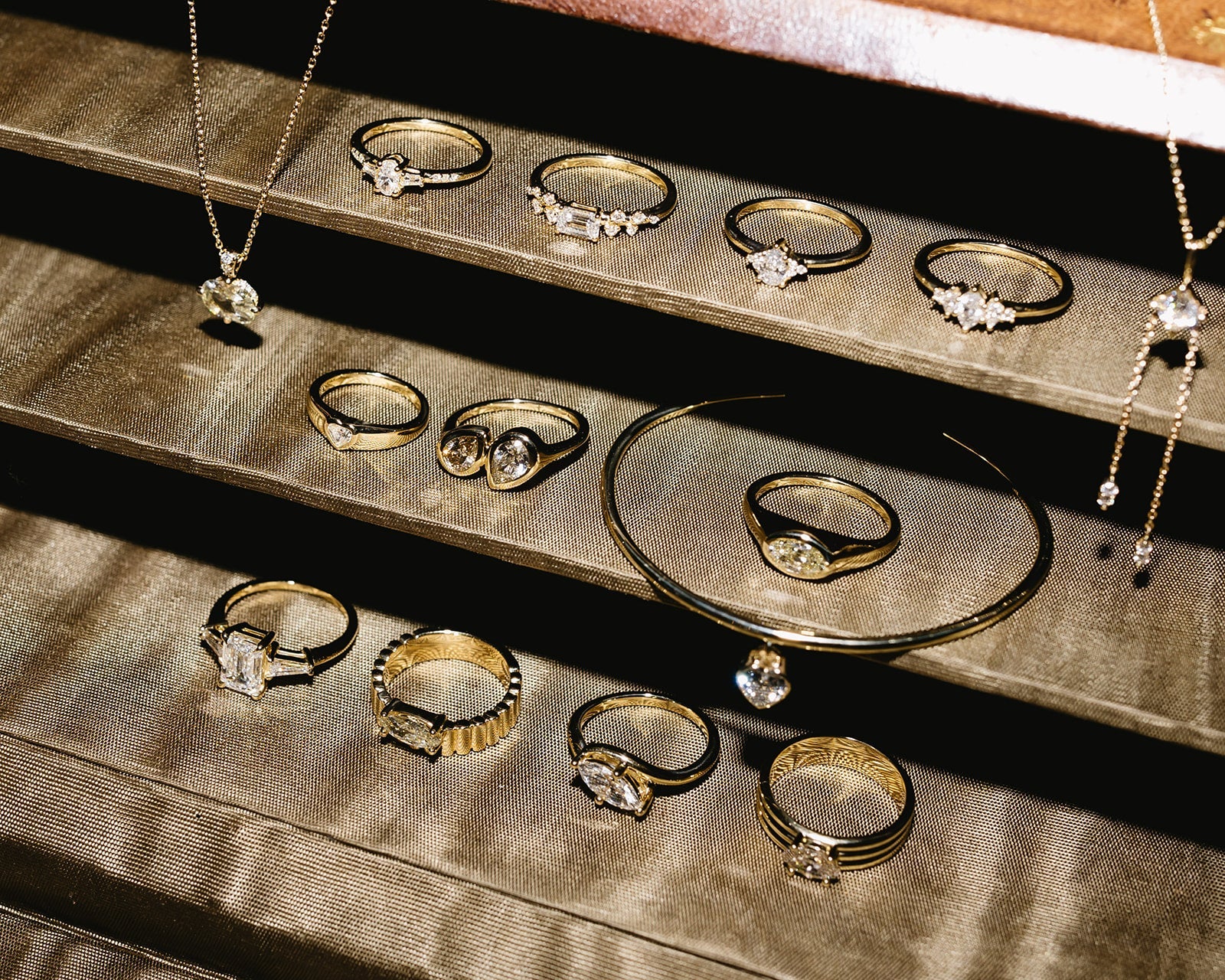 1.23cttw Champagne Pear Brilliants <br><b>Emily Warden Designs</b> | Toi et Moi Pear Bezel Ring