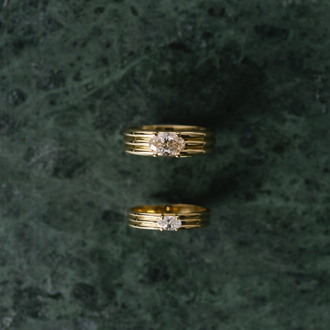 0.71ct Champagne Modern Antique Oval Brilliant <br><b>Emily Warden Designs</b> | Champagne Diamond Rhodes Band