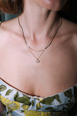 1.00ct Modern Antique Old Mine Cut <br><b>Emily Warden Designs</b> | Antique Diamond Hidden Halo Pendant