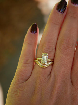 1.71ct Cushion Brilliant <br><b> Emily Warden Designs </b>| Elongated Cushion Partial Bezel Ring