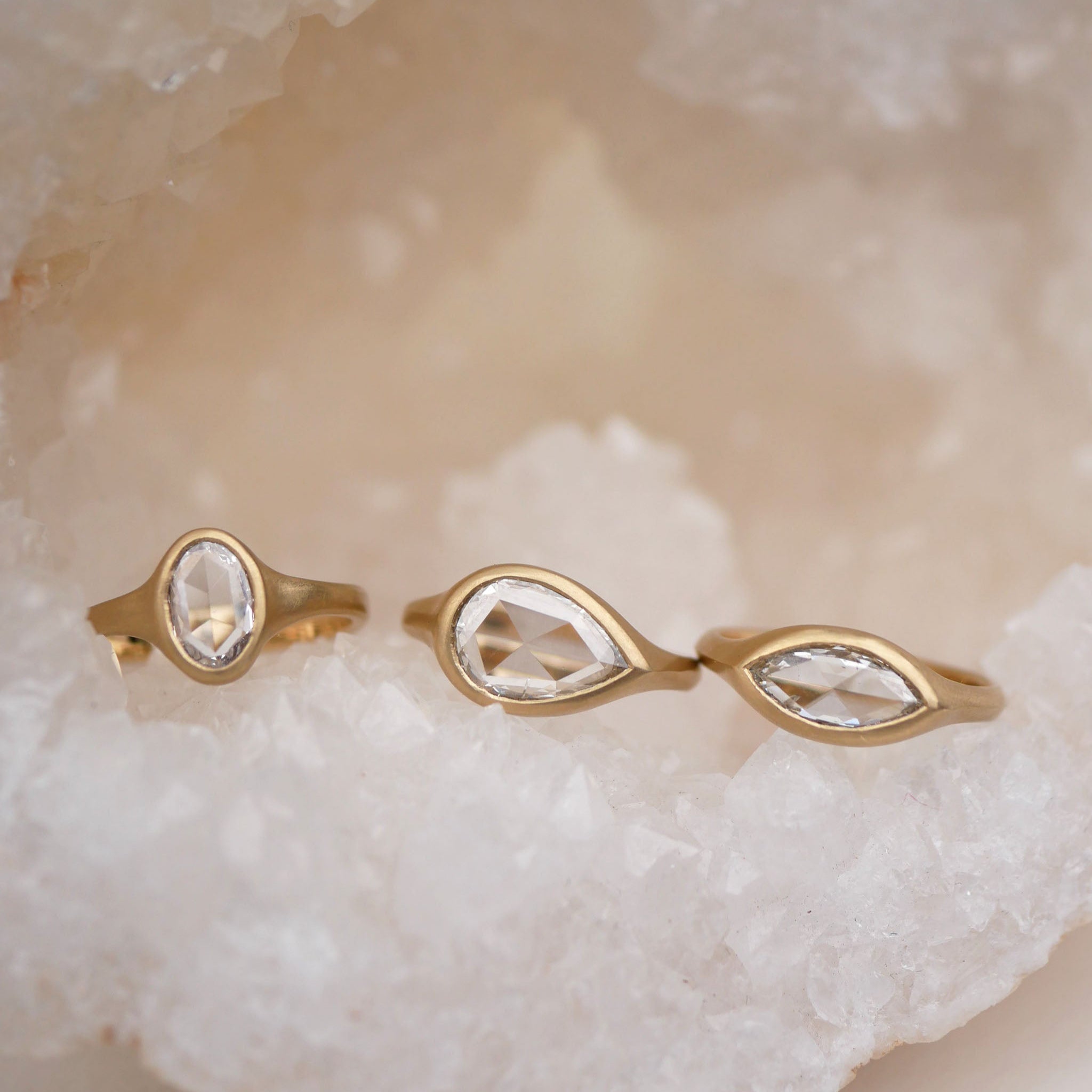 1.00ct Pear Rosecut <br><b> Emily Warden Designs </b>| Rosecut Diamond Pear Signet