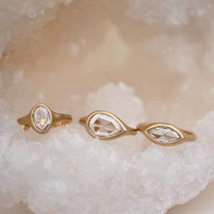 1.00ct Pear Rosecut <br><b> Emily Warden Designs </b>| Rosecut Diamond Pear Signet