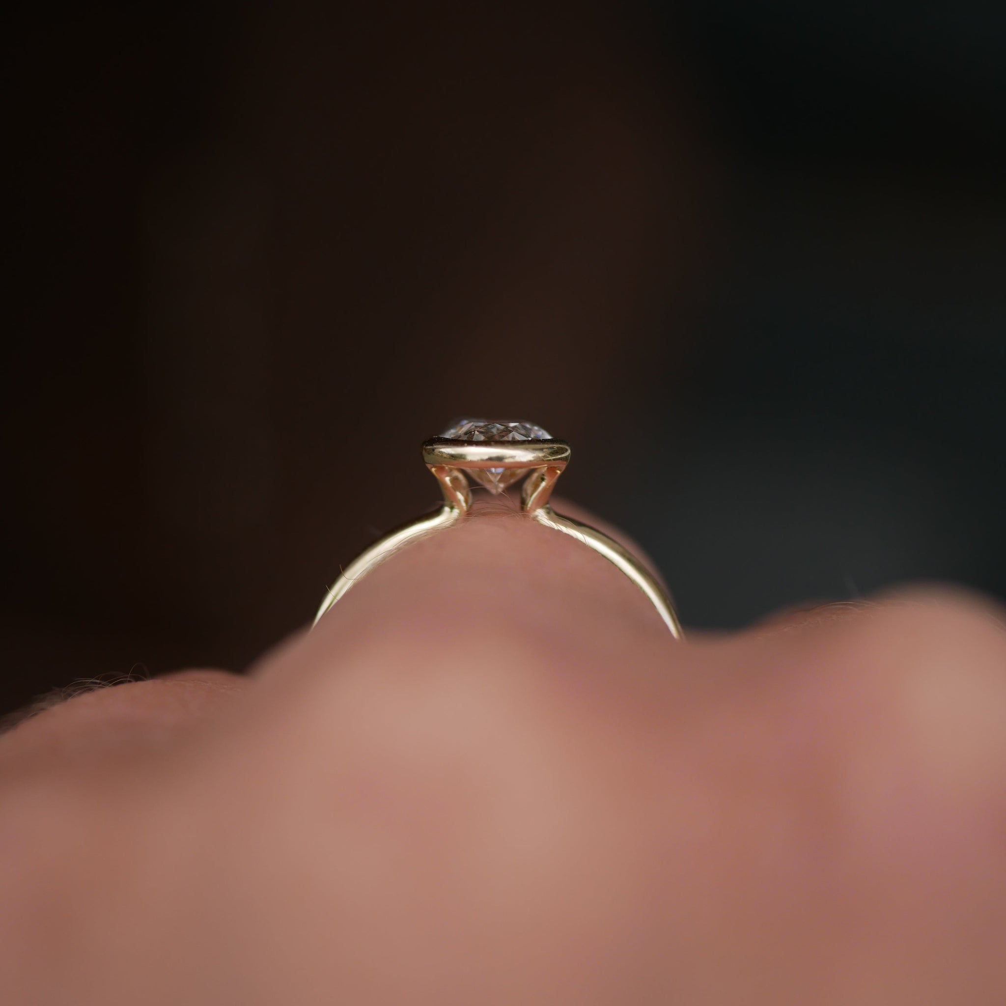 1.30ct Oval Brilliant <br><b> Emily Warden Designs </b>| Partial Bezel Ring