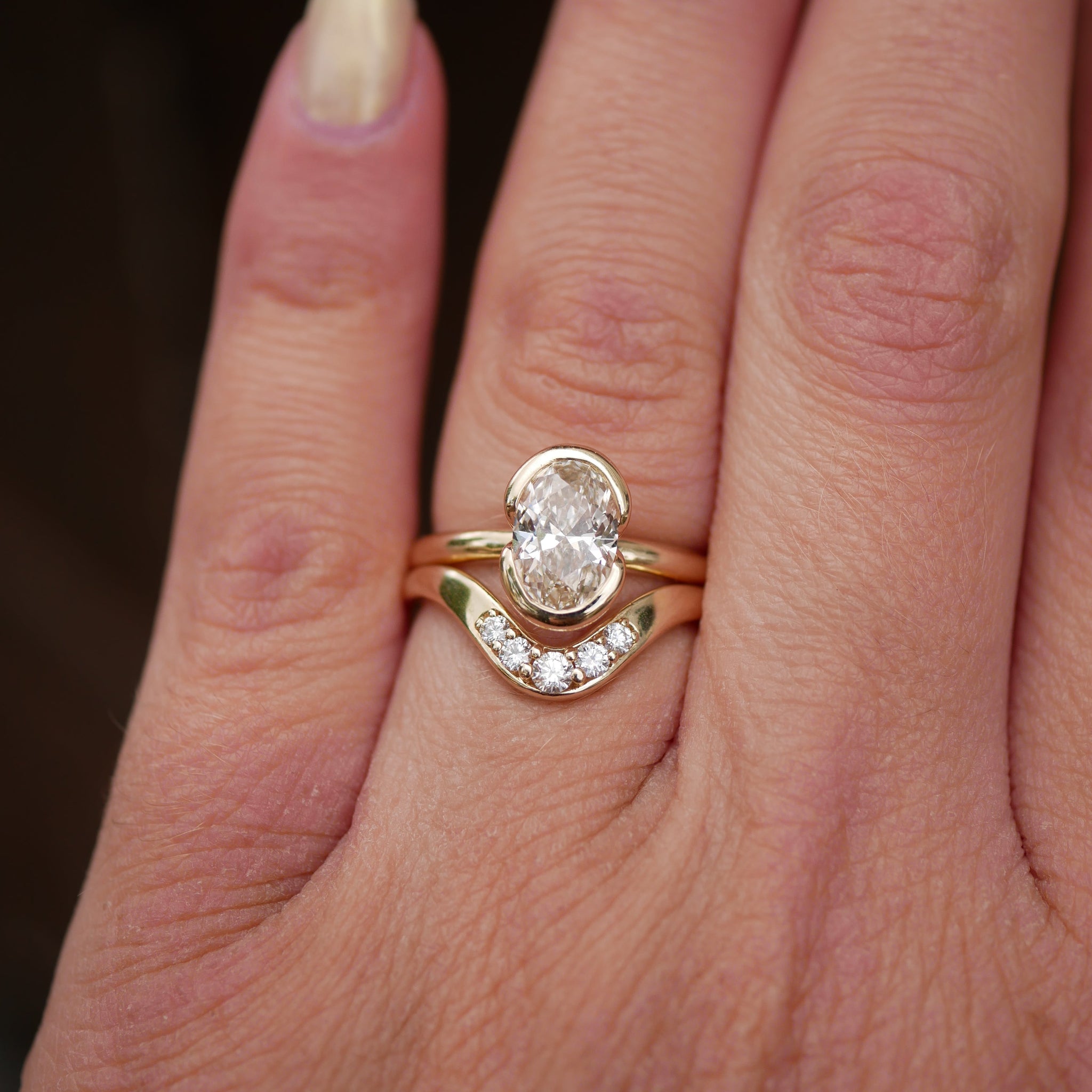 1.30ct Oval Brilliant <br><b> Emily Warden Designs </b>| Partial Bezel Ring